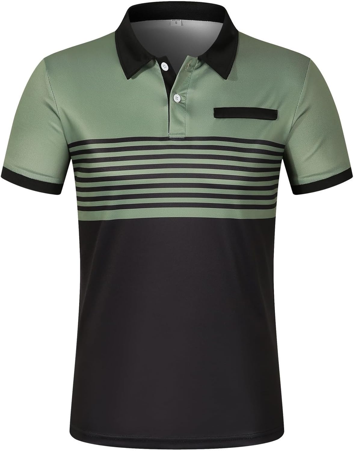 Men's Casual Polo Shirts Short Sleeve Fashion Golf Shirt Classic Striped Slim Fit T-Shirts