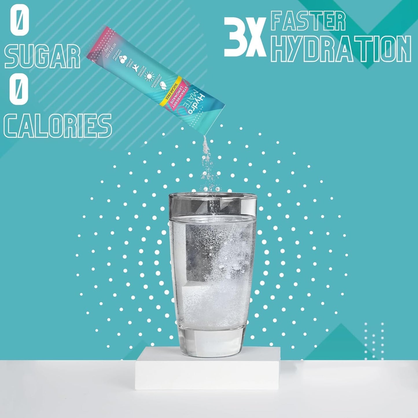 Electrolyte Powder Sugar-Free Hydration Packets Variety Pack HydroMATE 90 Sticks