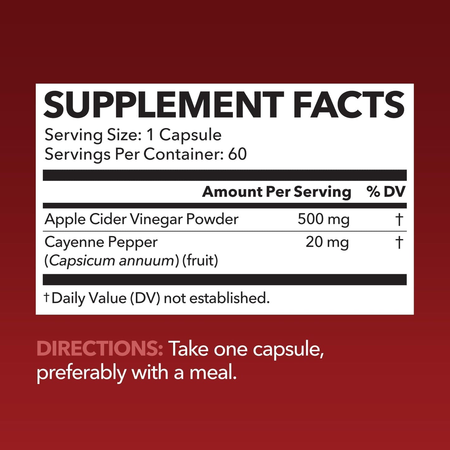 HAVASU NUTRITION Apple Cider Vinegar Capsules with 500mg Apple Cider Vinegar and 20mg Cayenne Pepper - Bloating Relief and Appetite Suppressant; Non-GMO; 60 Capsules for Men and Women
