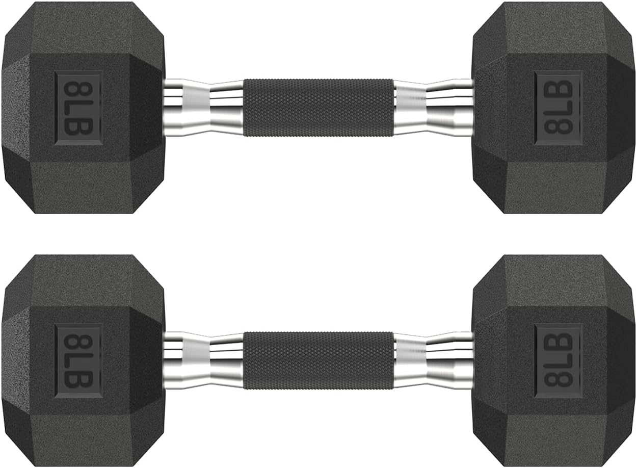 Hex Dumbbell Set 2.5-400 lb, Rubber Encased Exercise & Fitness Dumbbells, Weights Dumbbells Set of 2, Hand Weight for Strength Training