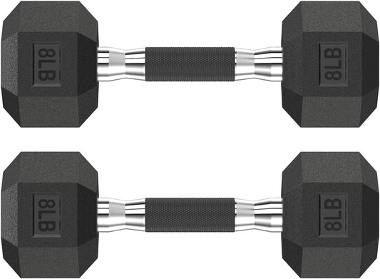 Hex Dumbbell Set 2.5-400 lb, Rubber Encased Exercise & Fitness Dumbbells, Weights Dumbbells Set of 2, Hand Weight for Strength Training