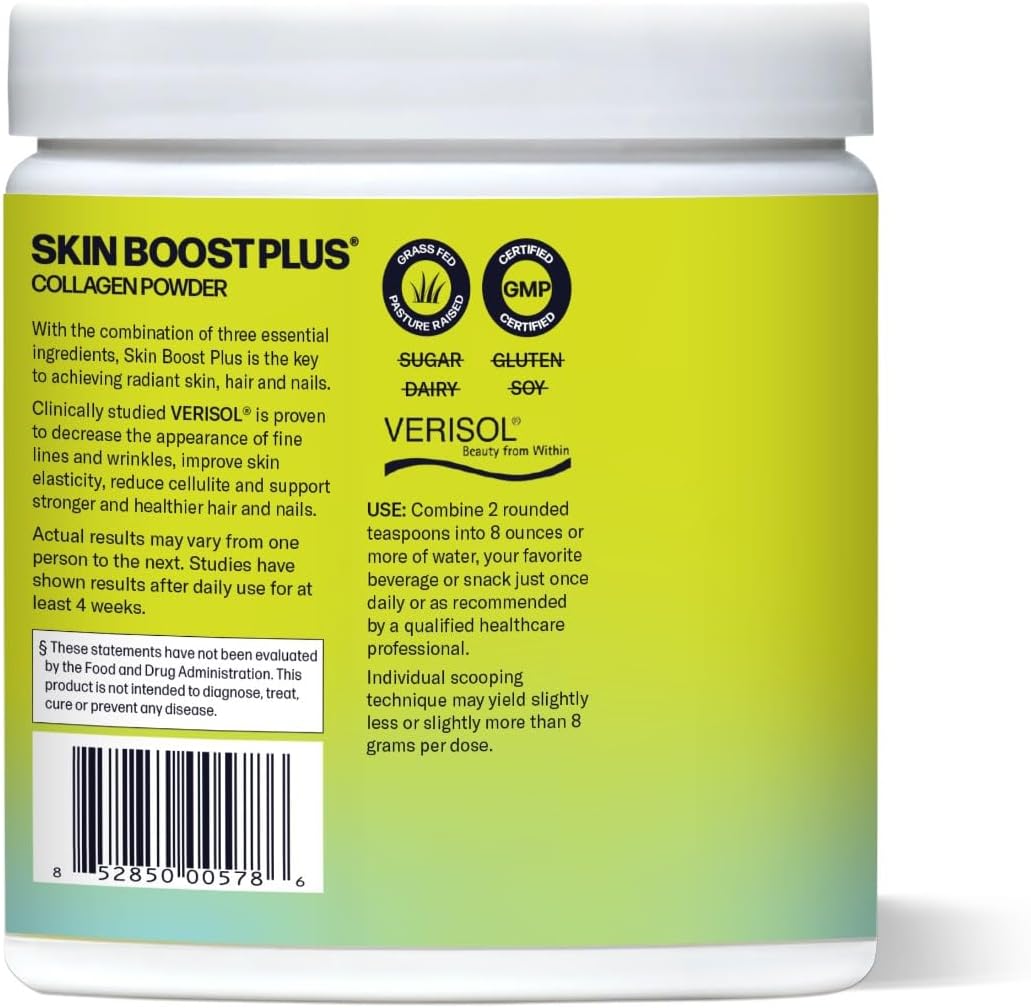 Skin Boost Plus (Chocolate) [30-Serves] | Collagen Powder Supplement with Verisol Bioactive Hydrolyzed Collagen Peptides, Vitamin C & Hyaluronic Acid to Improve Skin Elasticity