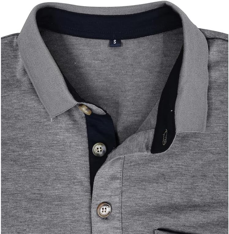 SEGANUP Men's Fashion Polo Shirts Short Sleeve Casual Cotton Golf Shirts Moisture Wicking Polo Shirt with Pocket