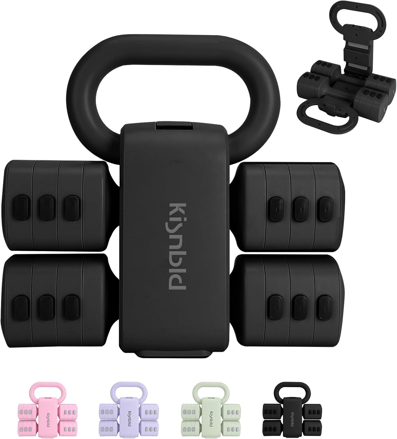 Adjustable Dumbbell Set of 2, 4 in 1 Free Weights Dumbbells Set for Women with Fast Adjustment, Each 2lb 3lb 4lb 5lb Hand Weights Set for Home Gym & Outdoor Exercise Training