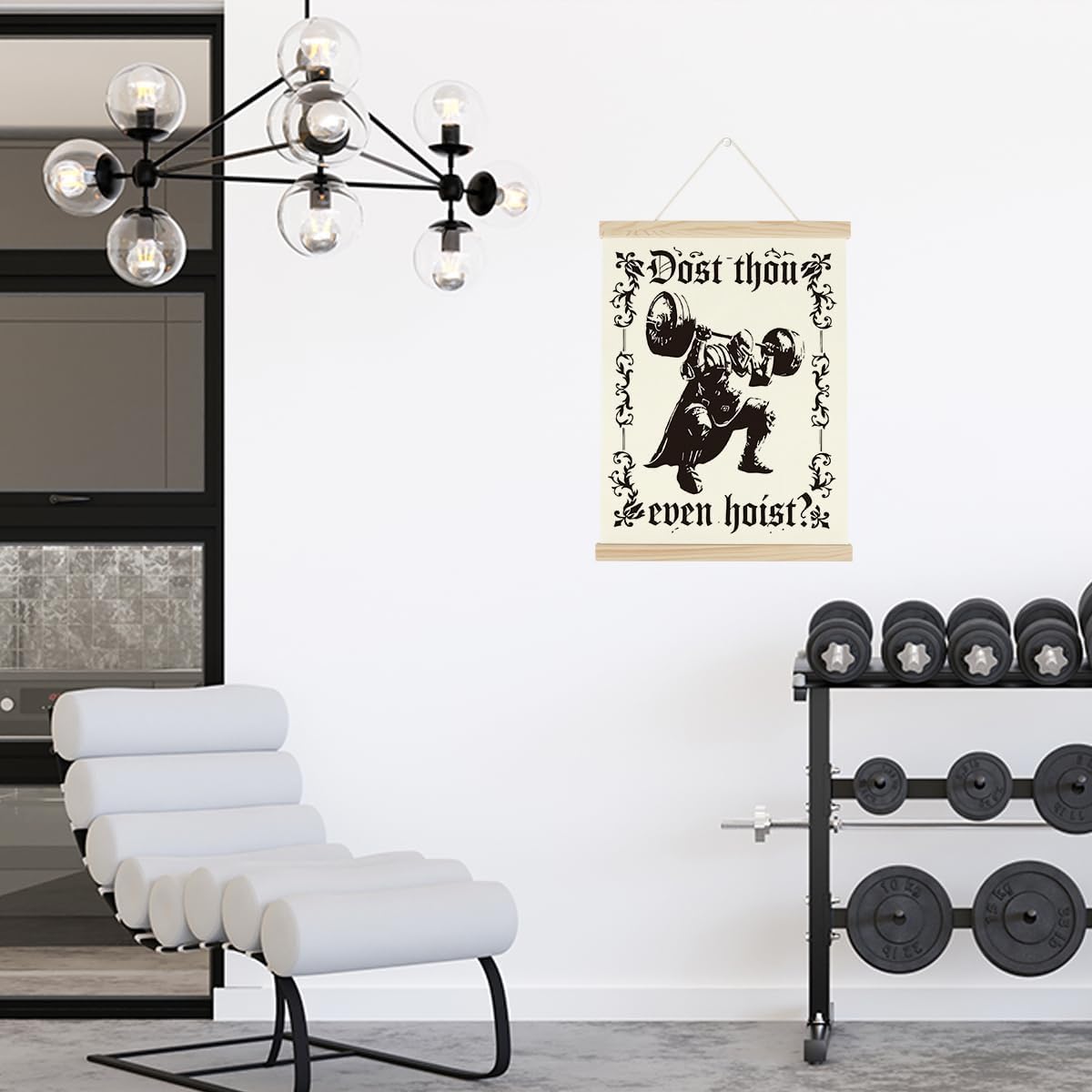 Gym Motivational Posters Funny College Dorm Posters Gifts for Guys Friends Dost Thou Even Hoist Gym Flag Wall Art Decor Sign for Home Gym Bedroom Office