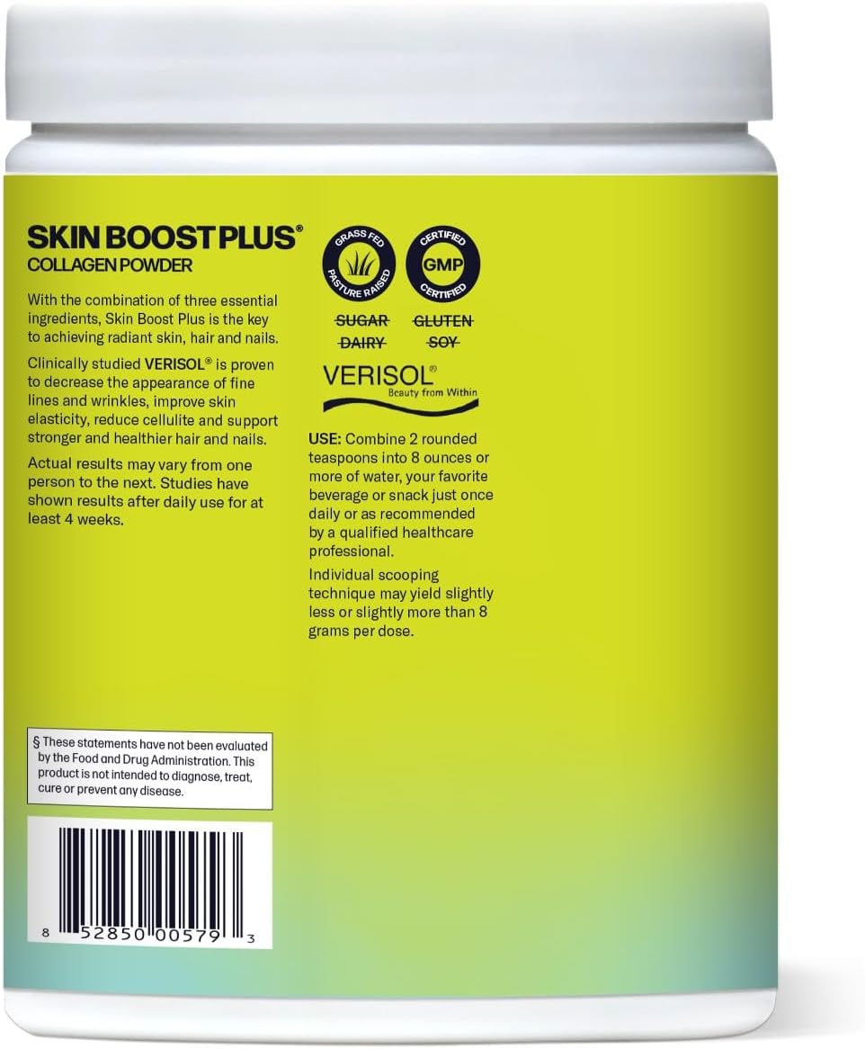 Skin Boost Plus (Chocolate) [50-Serves] | Collagen Powder Supplement with Verisol Bioactive Hydrolyzed Collagen Peptides, Vitamin C & Hyaluronic Acid to Improve Skin Elasticity