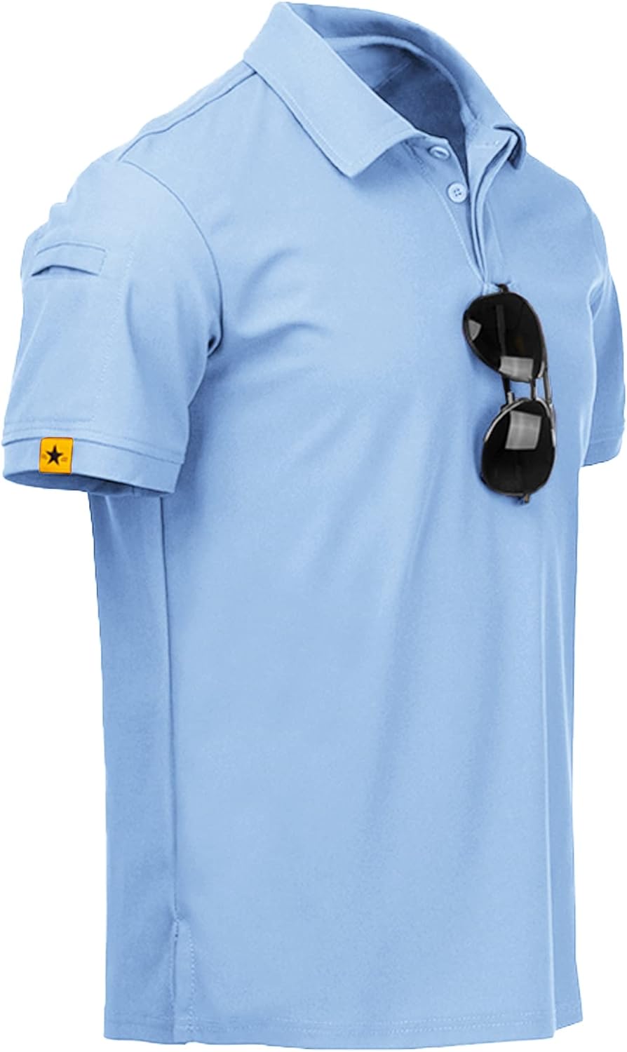 SCODI Mens Polo Shirts Performance Short Sleeve Tactical Shirts Athletic Golf Shirt for Men Daily Casual Collared T-Shirt