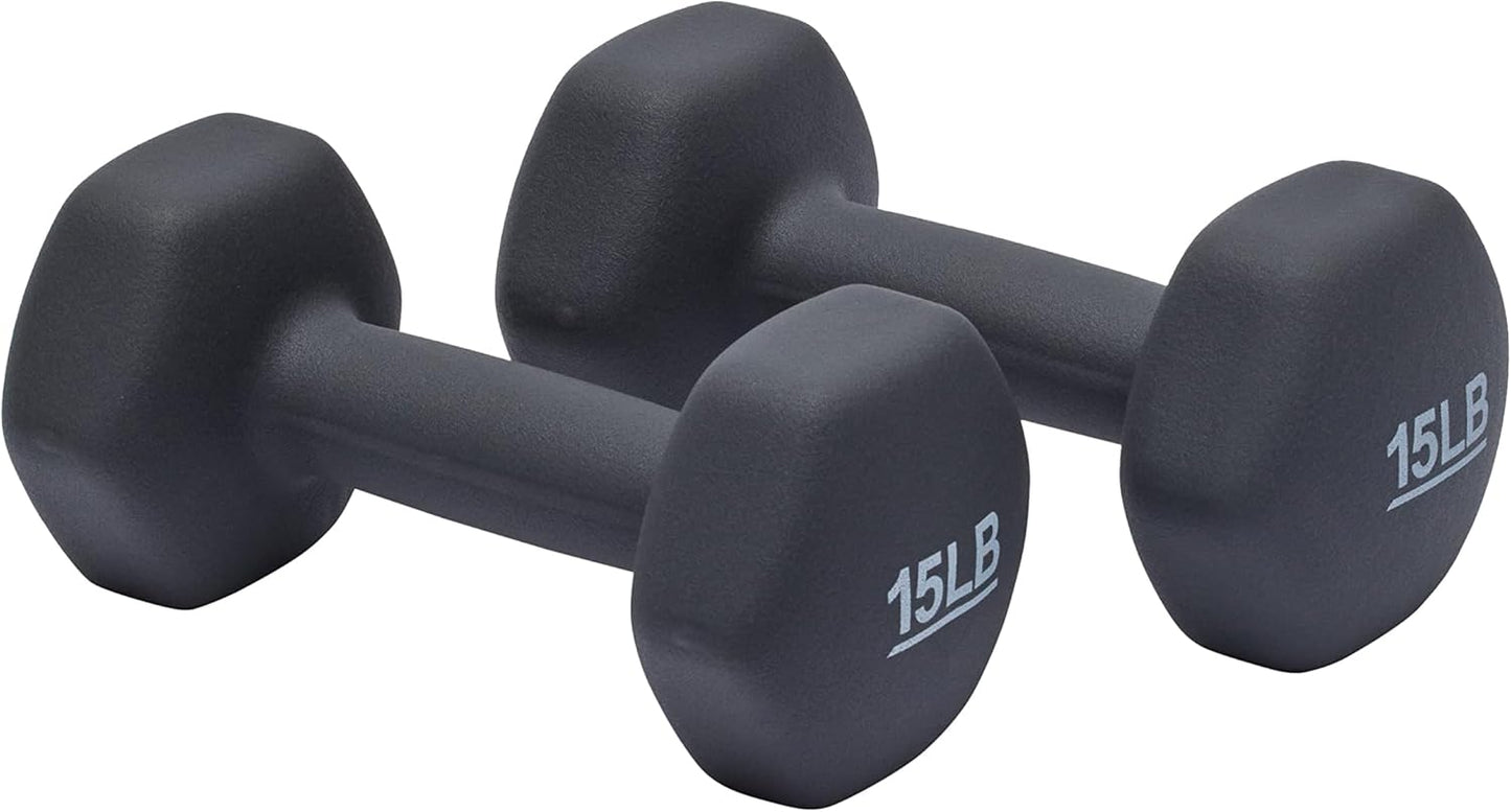 Amazon Basics Neoprene Dumbbell Hand Weights for Exercise and Muscle Toning