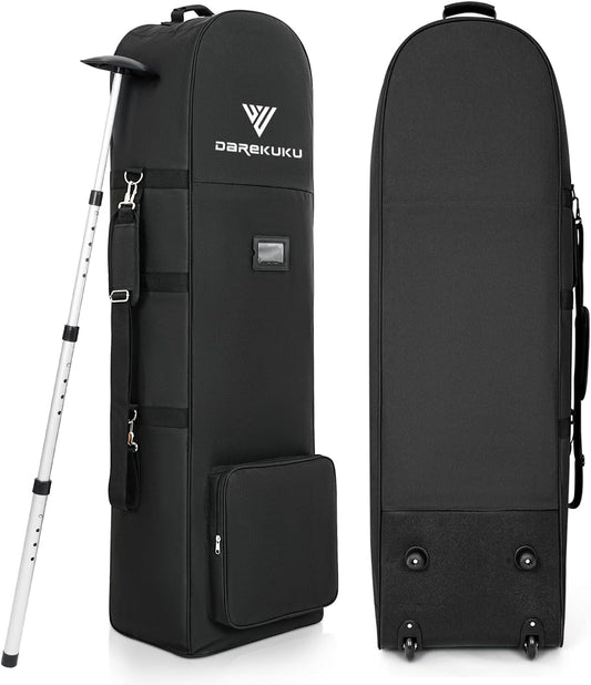 Golf Travel Bags for Airlines with Adjustable Support Rod and Detachable Shoulder Straps, Soft Foldable Golf Club Travel Covers, 900D Heavy Duty Oxford