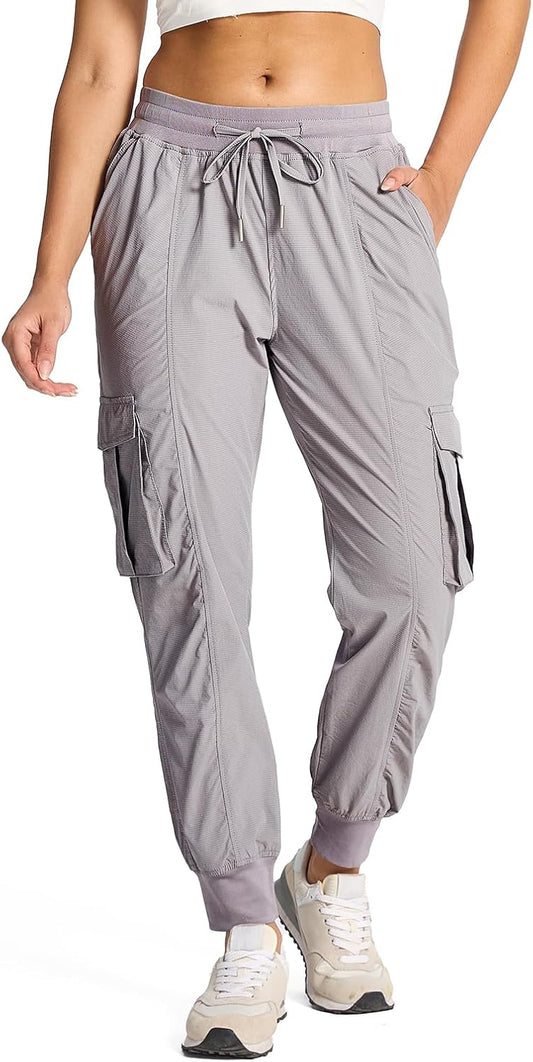 smawell Women's Hiking Cargo Pants with Pockets Lightweight Quick Dry Joggers Travel Camping Outdoor Pants