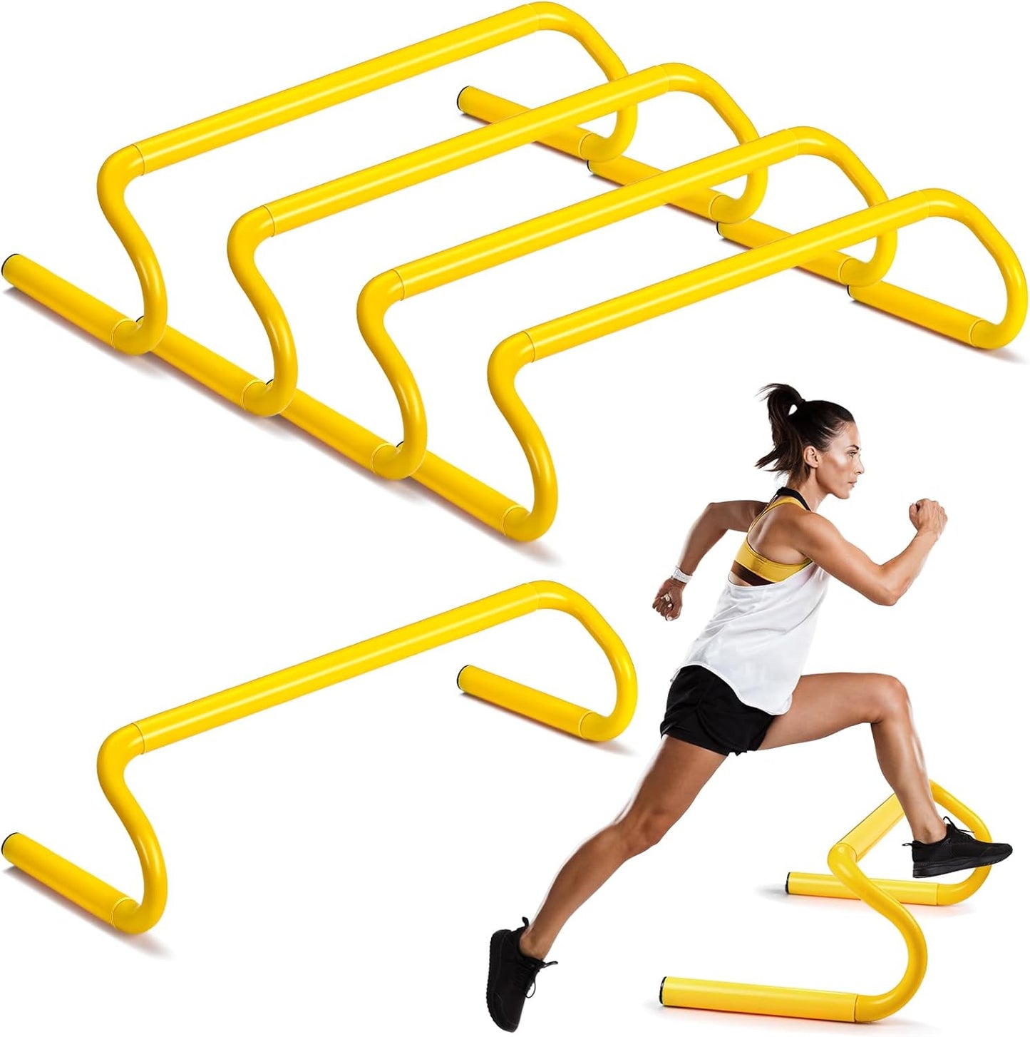5 Pcs Speed Agility Training Hurdles Detachable Durable Equipment Plyometric and All Purpose Speed Training Hurdle Equipment for Athletes Soccer Basketball