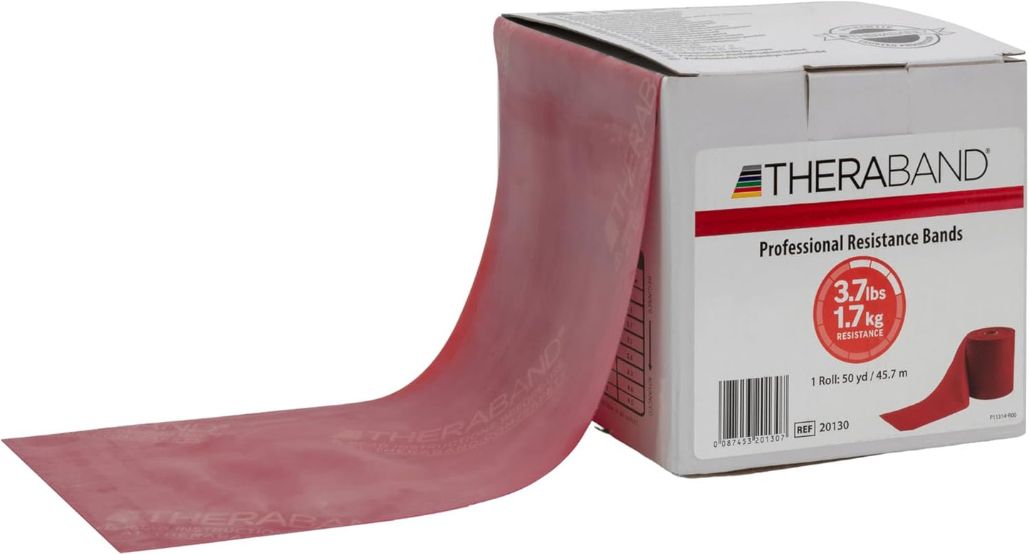 THERABAND Resistance Bands, 50 Yard Roll Professional Latex Elastic Fitness Band For Upper & Lower Body & Core Exercise, Physical Therapy, Pilates, Yoga, Stretching, Home Workouts, & Rehab