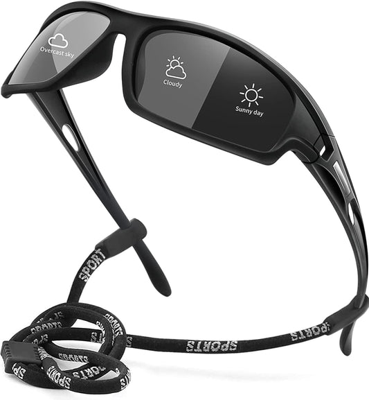 Polarized Sports Sunglasses for Men 100% UV Protection Wrap Around Unbreakable Sun Glasses for Fishing Driving