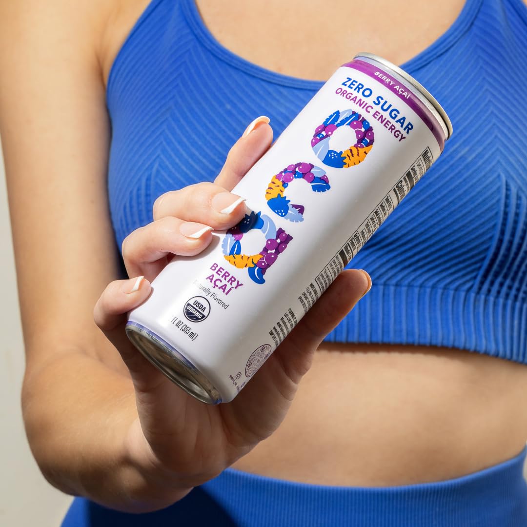 OCA ZERO Variety Pack, Organic energy drink, zero sugar, gluten-free, vegan plant-based, 12 Fl Oz (12-pack)