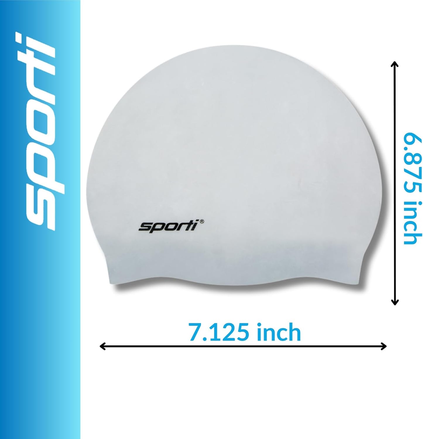 Sporti Silicone Swim Cap for Kids, Unisex Youth Swimming Cap, Protection Bathing Caps for Your Children, Aged 2-10