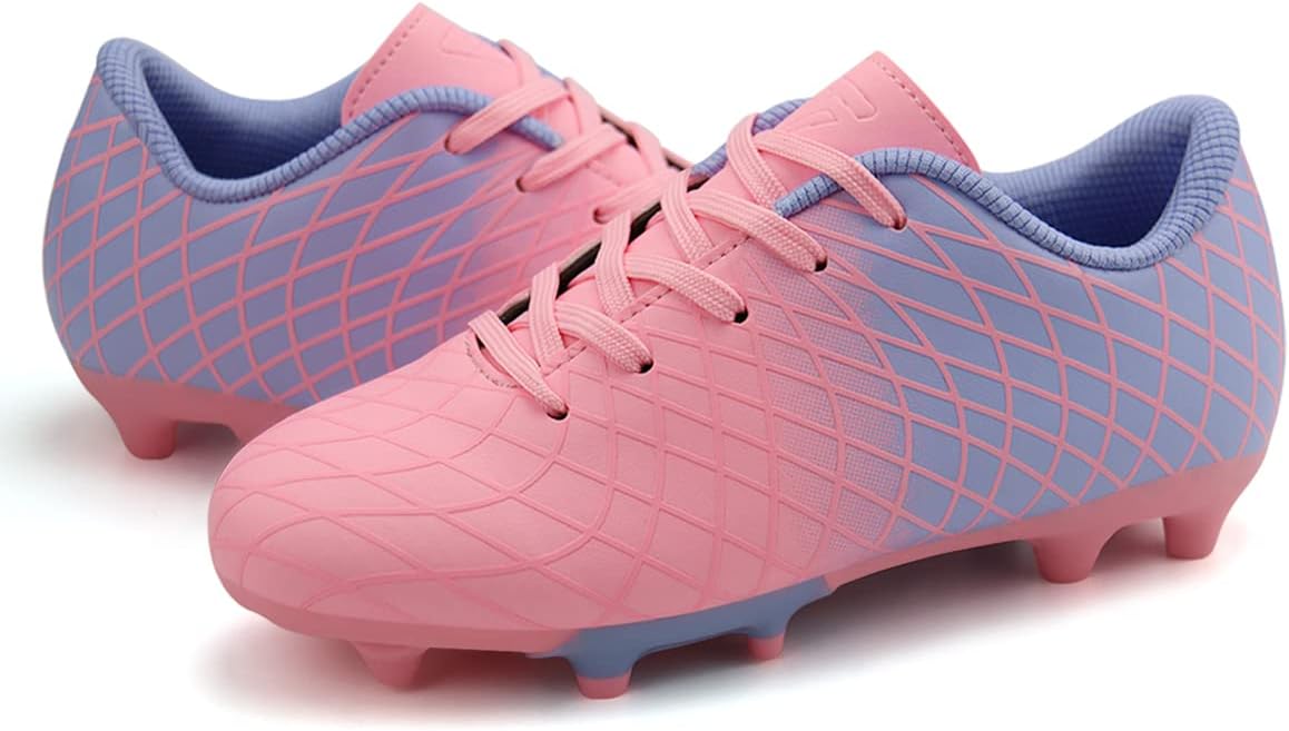 JABASIC Kids Outdoor Soccer Cleats Athletic Firm Ground Football Shoes