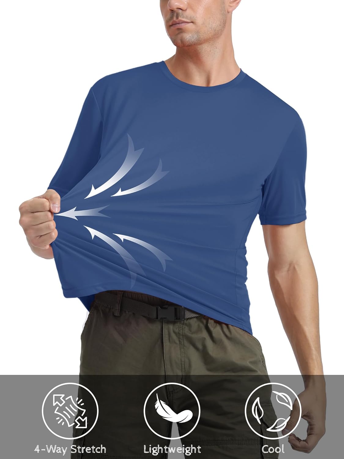 MAGCOMSEN Men's Short Sleeve UPF 50+ T-Shirt Quick Dry Rash Guard Athletic Running Swim Top Tee Performance Water Shirts