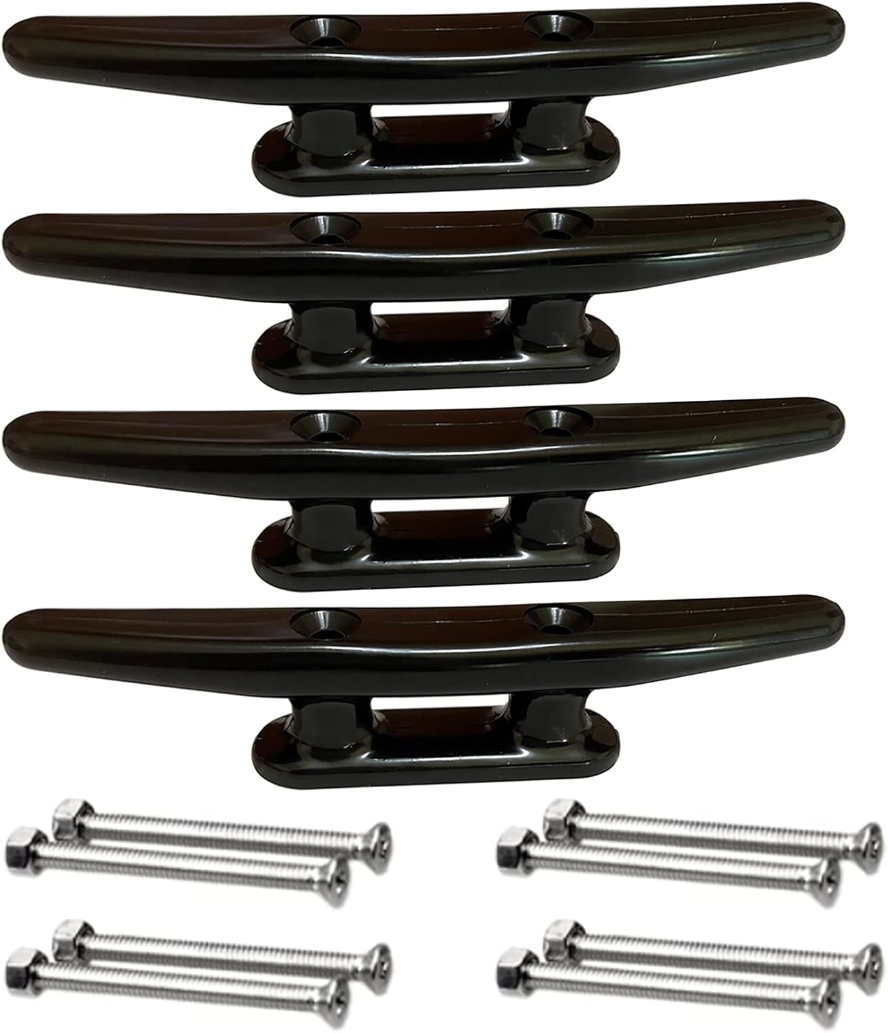 Boat Cleat Black Nylon Dock Cleat Kayak Cleat,3inch,4 inch,5 inch,6 inch,8 inch,4pack with Fasteners