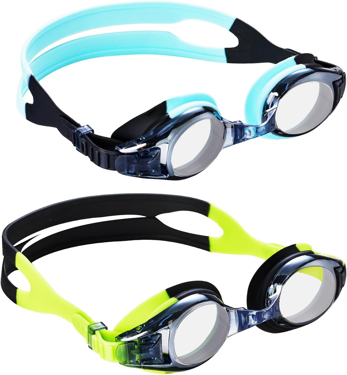 Aegend 2 Pack Kids Goggles, Swimming Goggles for Kids Age 4-16 Boys and Girls Youth, Anti-Fog Waterproof Anti-UV Pool Goggles
