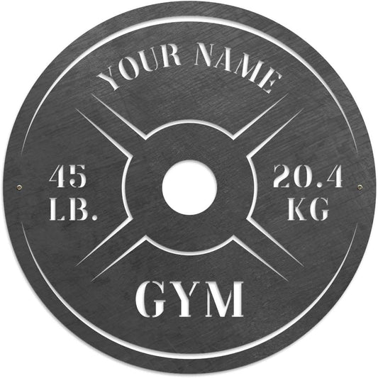 Personalized Home Gym LED Tin Metal Sign Multiple Sizes, Weight Lifting Exercise Workout Room Training Fitness Center Motivational Inspirational Quotes Decor Wall Art Hanging Accessories (11 w/o LED)