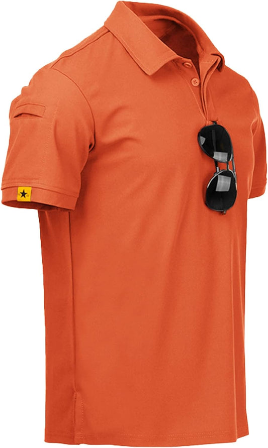 SCODI Mens Polo Shirts Performance Short Sleeve Tactical Shirts Athletic Golf Shirt for Men Daily Casual Collared T-Shirt