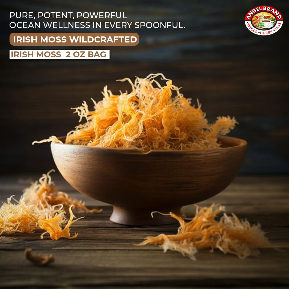 Angel Brand Irish Sea Moss 2 oz Pouch, Pack of 4 - Nutrient-Rich Sea Vegetable Harvested from Clean Ocean Waters - Irish Sea Moss for Smoothies & Soups