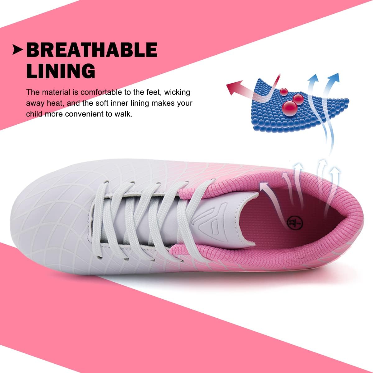 JABASIC Kids Outdoor Soccer Cleats Athletic Firm Ground Football Shoes