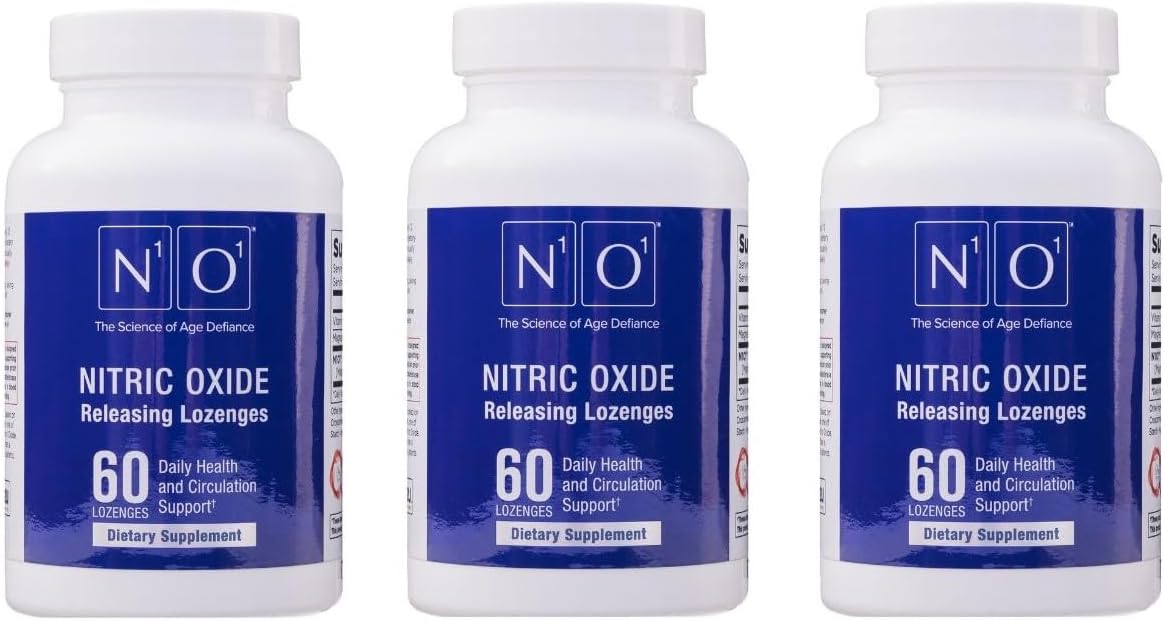 Nitric Oxide Lozenges for Heart Health Support - Dietary Supplement for Blood Flow, Oxygenation and Blood Pressure - 180 Count