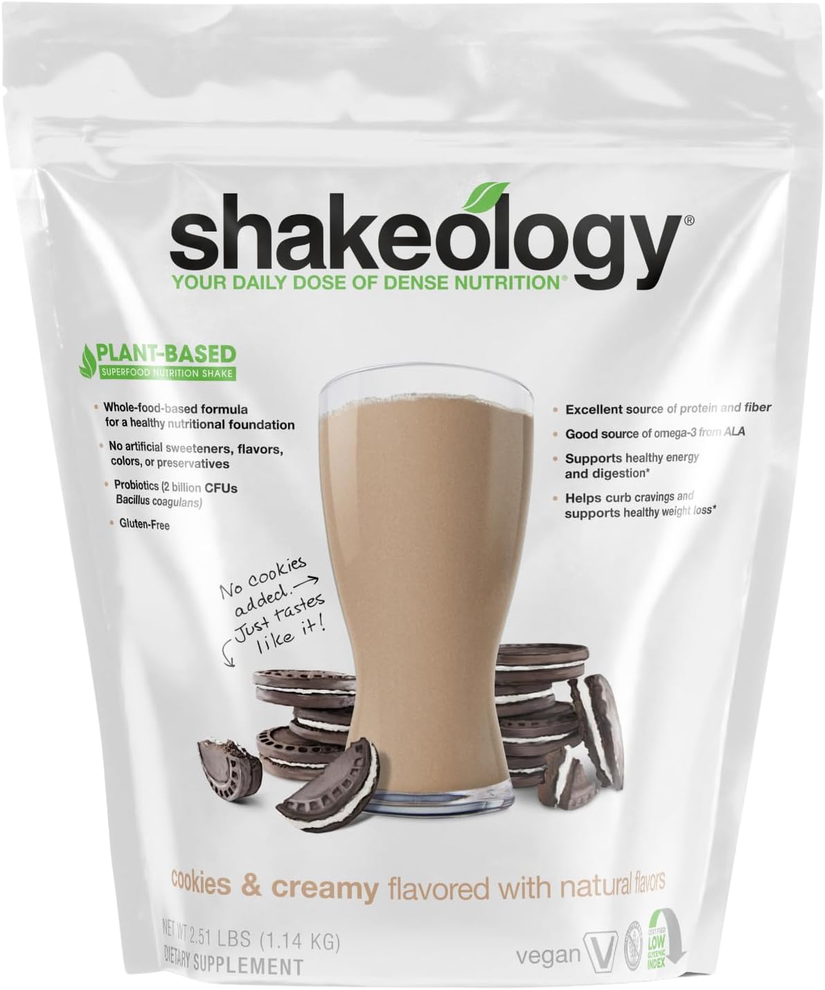Shakeology Plant Based Protein Powder Blend – Gluten-Free Shake with Vitamins and Minerals – Helps Support Weight Loss, Lean Muscle, Gut Health – Cookies and Creamy, 30 Servings