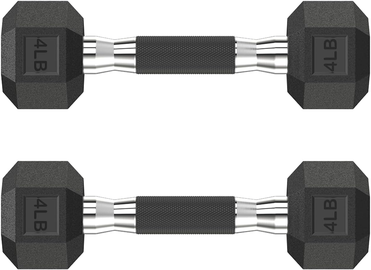 Hex Dumbbell Set 2.5-400 lb, Rubber Encased Exercise & Fitness Dumbbells, Weights Dumbbells Set of 2, Hand Weight for Strength Training