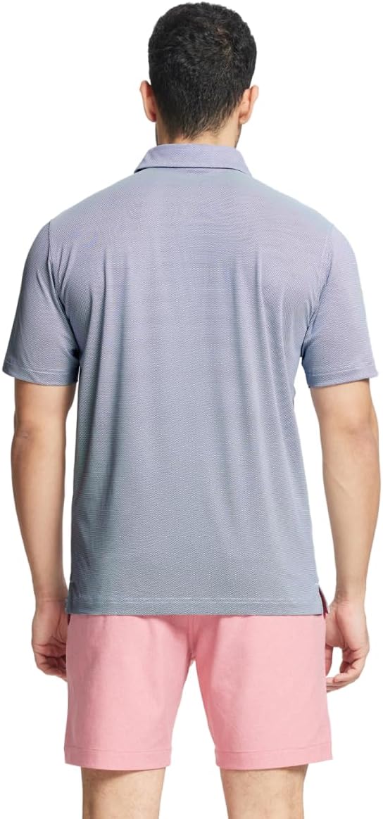 M MAELREG Golf Shirts for Men Dry fit Sports Jacquard Lightweight Performance Texture Short Sleeve Collared Polo Shirts