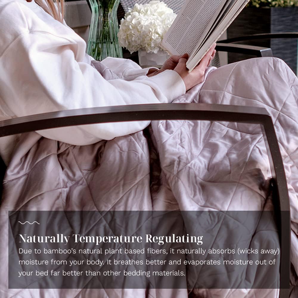 LUXOME Lightweight Blanket | 100% Rayon (Viscose) from Bamboo Fabric & Fill | King/Cal King - 98"x92" | Thermal-Regulating | Super Soft | Dove