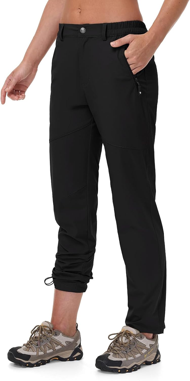 TBMPOY Women's Lightweight Hiking Pants Water Resistant Quick Dry Travel Work Outdoor Fishing Pants Zipper Pockets