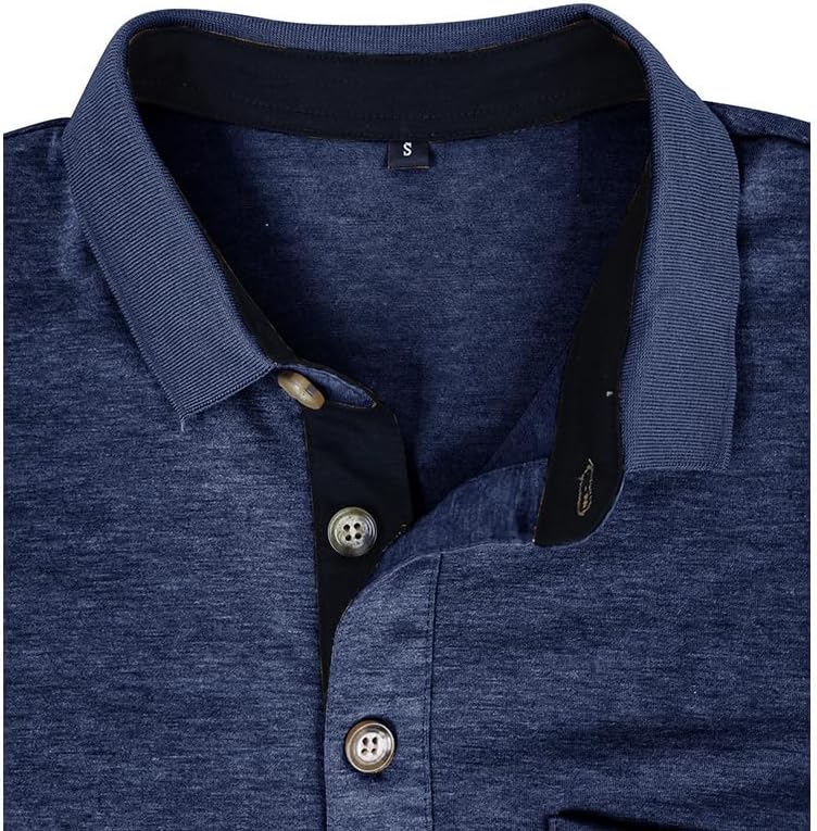 Men's Casual Polo Shirts Classic Button Basic Short Sleeve Shirt Solid Color Cotton Tees Golf Stylish Tops