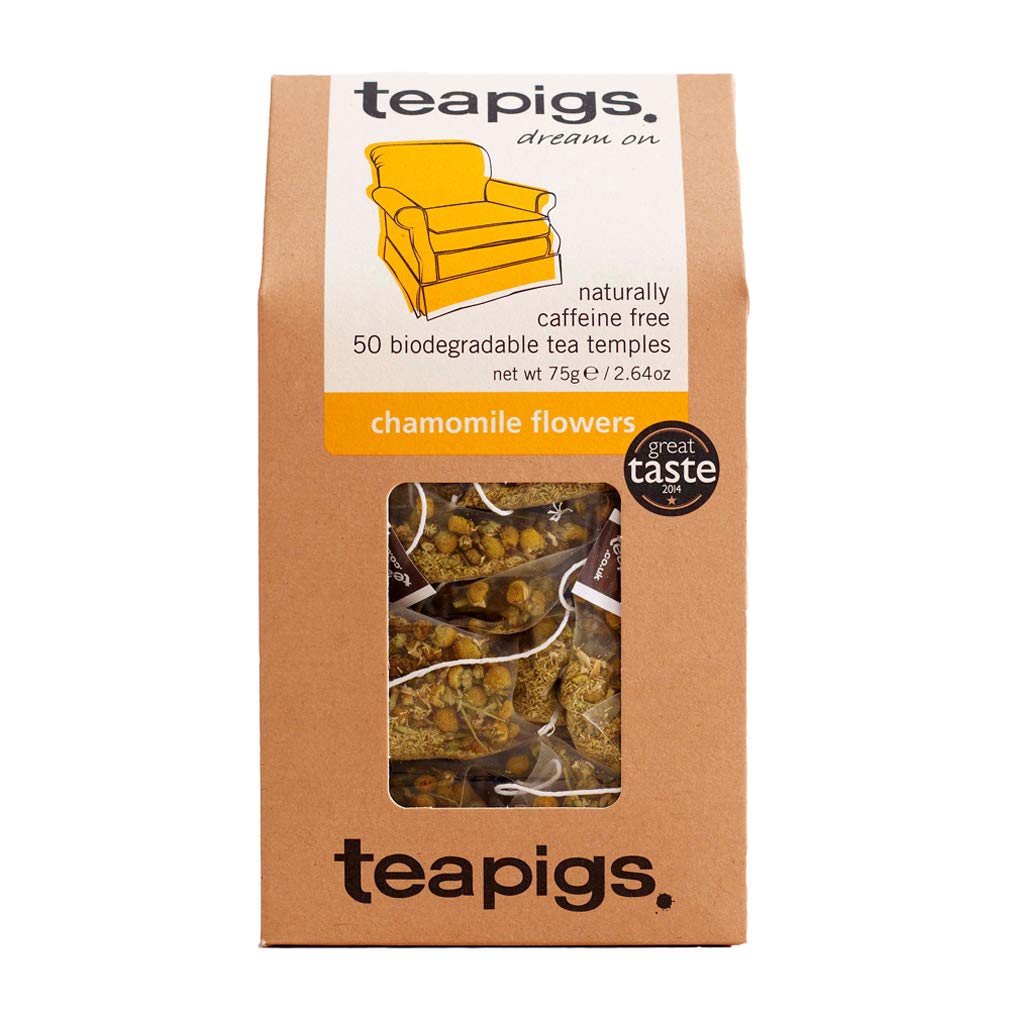 Teapigs Chamomile Herbal Tea Bags Made with Whole Flowers, caffeine-free, natural ingredients (1 Pack of 50 Teabags)