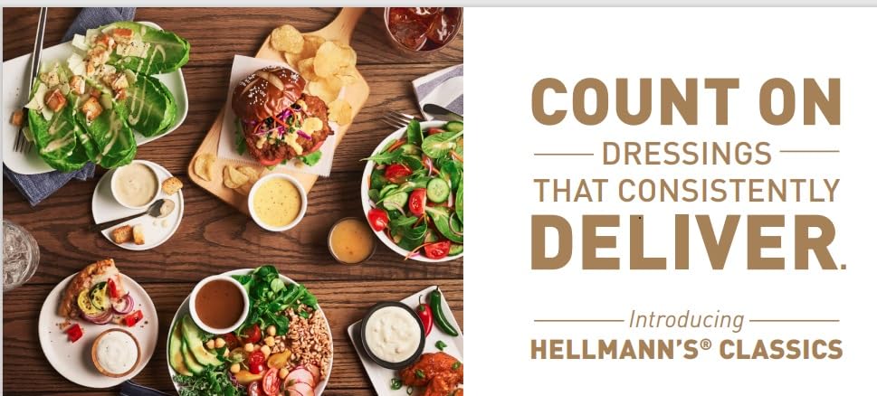 Hellmann's Classics French Salad Dressing Portion Control Sachets Gluten Free, No Artificial Flavors or High Fructose Corn Syrup, Colors from Natural Sources, 1.5 oz, Pack of 102