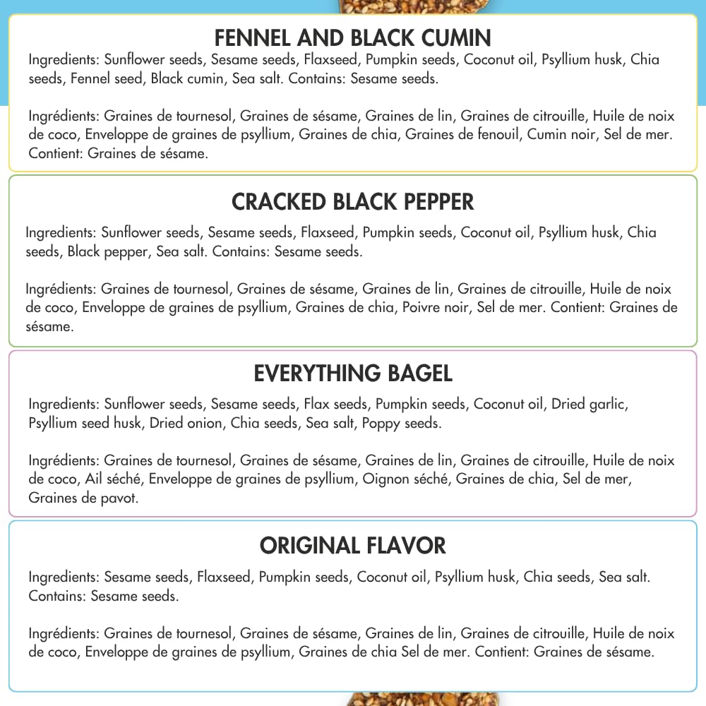 Super Seed Crackers, Gluten Free & Keto Friendly Healthy Snacks, Vegan, Zero Sugar, Paleo & Diabetic Friendly, Nut Free, 20g High Protein, 18g High Fiber, 3.56oz Each, 4-Pack, Variety of Flavors