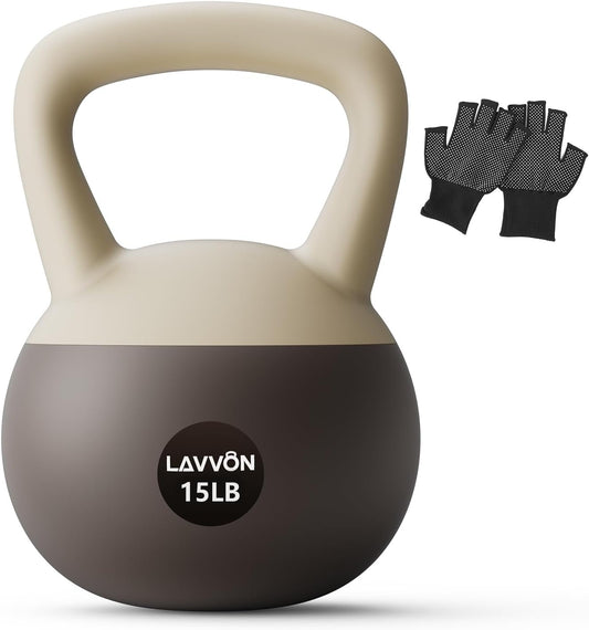 Soft Kettlebell - Cushioned Impact-Resistant Base and Anti-Slip, Kettle bell Anti-Slip Grip Weight for Home Workouts, Safe Strength Training Kettlebells Sets for Women & Men, With Non-slip Gloves