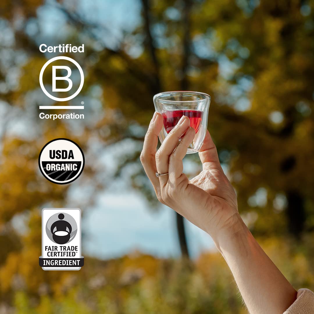 Grace Farms HIBISCUS ORANGE Herbal Tea (16 Pyramid Sachets) | Naturally Sweet, Reviving and Caffeine Free | Organic, Fair Trade and Kosher Certified | Delicious Iced Tea | Gives Back 100% of Profits