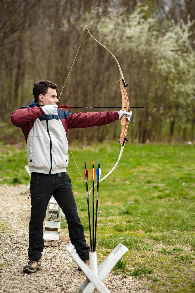 30Inch Carbon Hunting Arrow Targeting Practice Arrows with Removable Tips and Adjustable Nocks for Compound & Recurve Bow (Pack of 12)