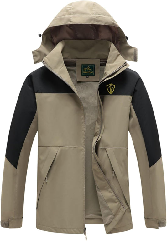 GIISAM Rain Jacket for Men, Mens Waterproof Raincoat Lightweight Rain Jackets Outdoor Rain Coat Windbreaker with Hood