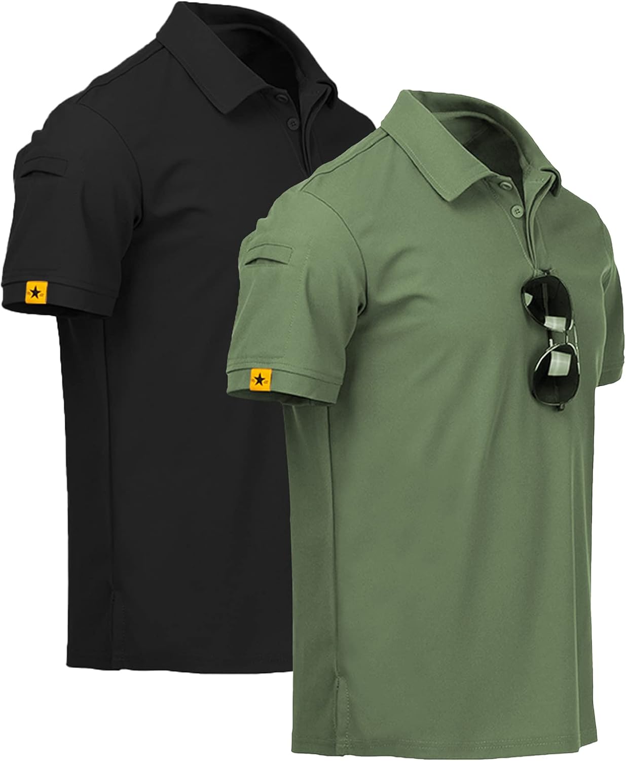 ZITY Mens 2 Pack Polo Shirts Short Sleeve Performance Sports Golf Shirt for Men Tactical Shirt