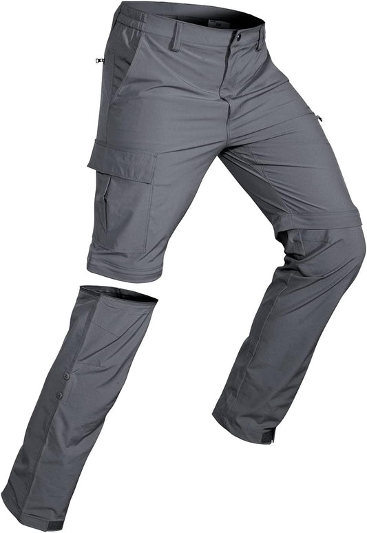 Wespornow Men's-Convertible-Hiking-Pants Quick Dry Lightweight Zip Off Breathable Cargo Pants for Outdoor, Fishing, Safari