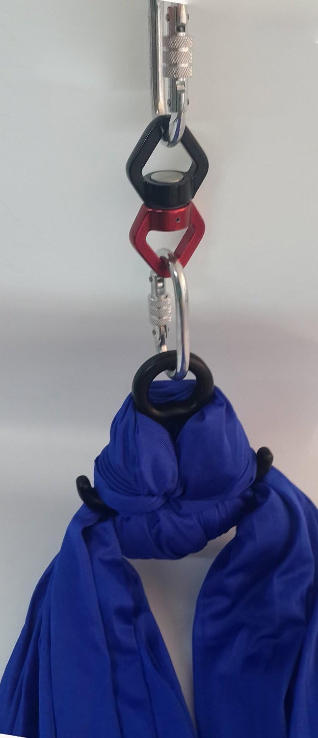 DASKING Aerial Silks Starter Kit - Durable 11Yards of Aerial Yoga Hammock with Hardware, Aerial Swing for Acrobatic Flying Yoga & All Levels (Aerial Rigging Point Up to 14ft)