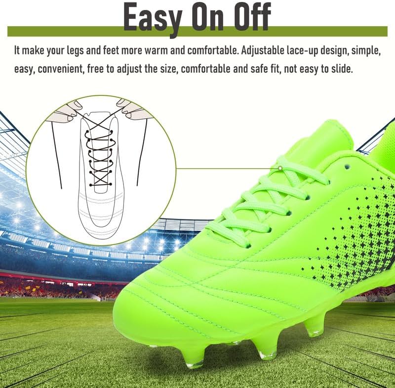 LIZRHA Soccer Shoes for Boys Girls Soccer Cleats Boys Girls Kids Athletic Outdoor Football Shoes Youth Football Cleats Outdoor & Indoor Soccer Shoes Lightweight, Running & Training for Students