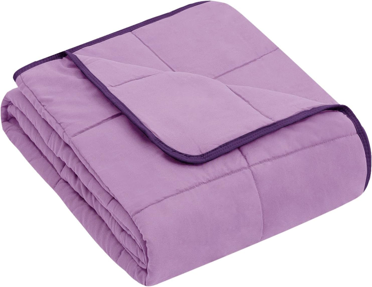 yescool Weighted Blanket (7 lbs, 41" x 60", Purple) Cooling Heavy Blanket for Sleeping Perfect for 60-90 lbs, Breathable Blanket with Premium Glass Bead, Machine Washable