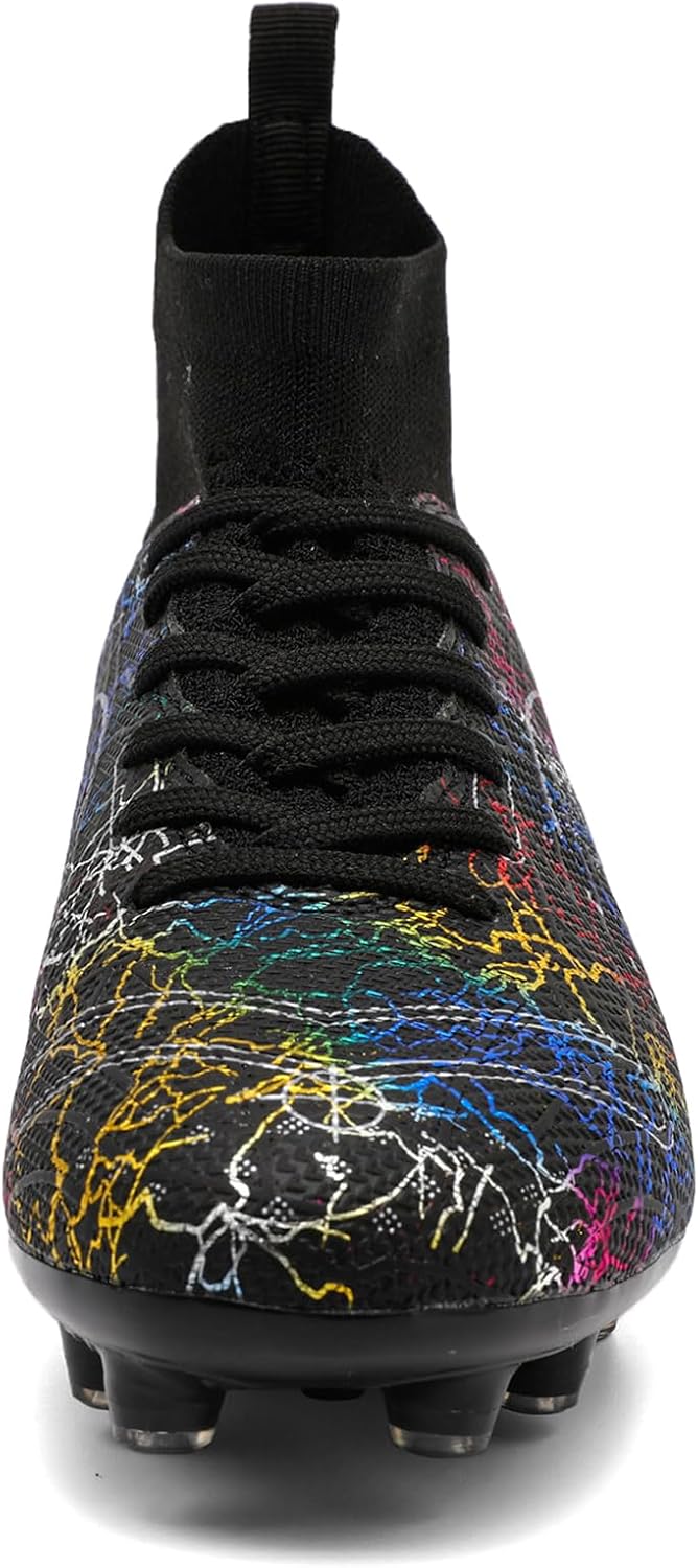 Boys' Soccer Shoes Kids Firm Ground Soccer Cleats Girls Athletic Sneakers Outdoor Turf Football Shoes for Little/Big Kid