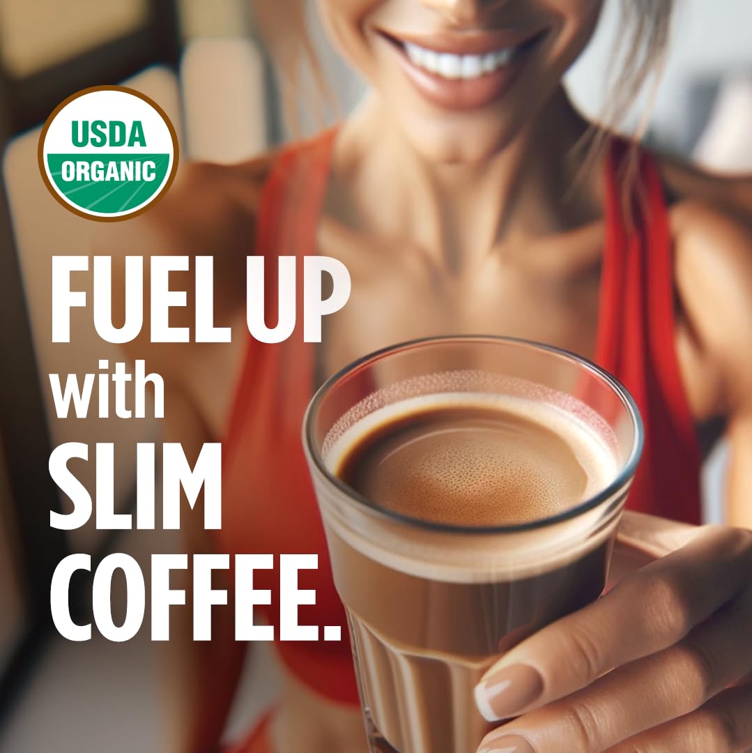 VitaCup Slim Organic Coffee Pods, Diet Support with Ginseng, Garcinia, B Vitamins, Bold Medium Dark Roast, Single Serve Pod, Compatible with Keurig K-Cup Brewers,24 Ct