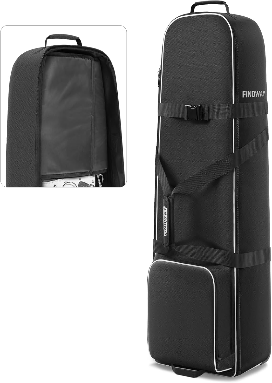 Findway Golf Travel Bag, Golf Travel Bag for Airlines with Wheels, 900D Heavy Duty Polyester Oxford Soft-Sided with Club Protection Liner, Universal Size