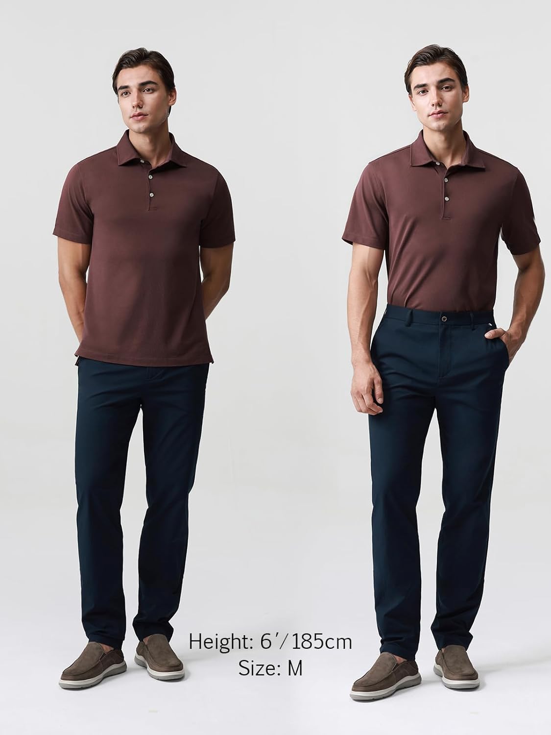 BCI Cotton Blend Pique Polo Shirts for Men Short Sleeve Tops Comfort Split Hem with 3-Color Tape